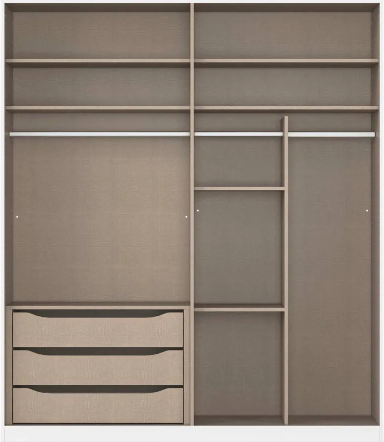 Kleiderschrank Alabama grau B/H/T: ca. 181x210x54 cm