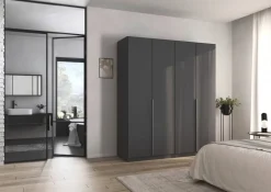 Kleiderschrank Alabama grau B/H/T: ca. 181x210x54 cm