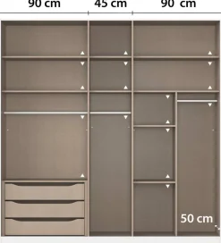 Kleiderschrank Alabama grau B/H/T: ca. 225x229x54 cm