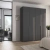 Kleiderschrank Alabama grau B/H/T: ca. 181x229x54 cm