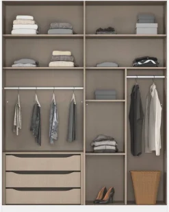 Kleiderschrank Alabama grau B/H/T: ca. 181x229x54 cm
