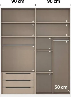 Kleiderschrank Alabama grau B/H/T: ca. 181x229x54 cm