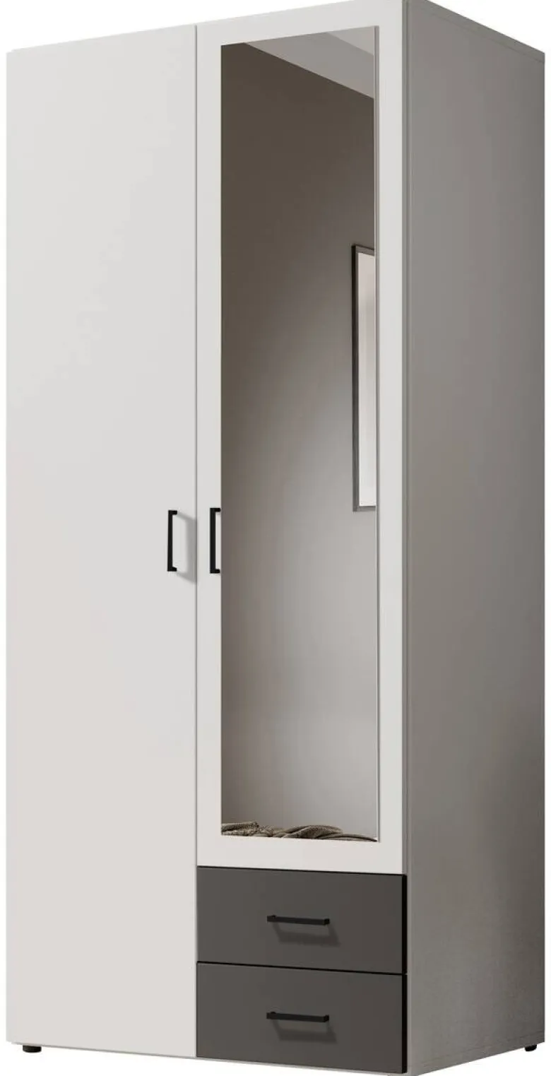 Kleiderschrank Base 2 weiß Graphit B/H/T: ca. 81x176x51 cm
