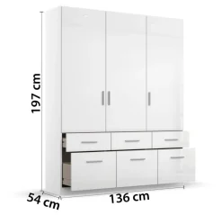 Kleiderschrank Celle B/H/T: ca. 136x197x54 cm