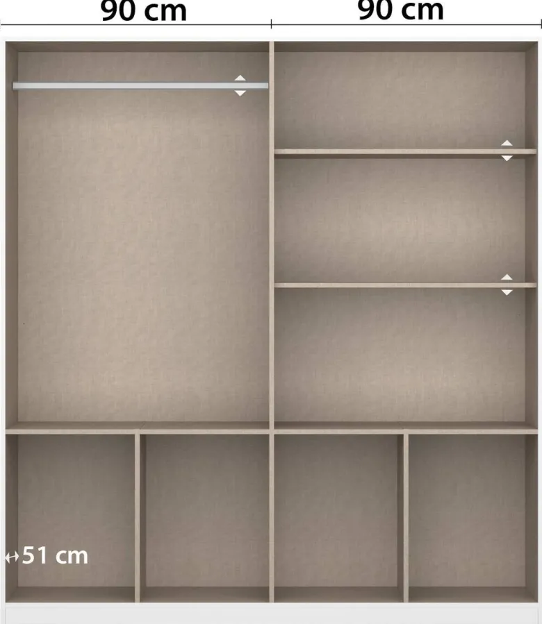 Kleiderschrank Celle weiß B/H/T: ca. 181x197x54 cm