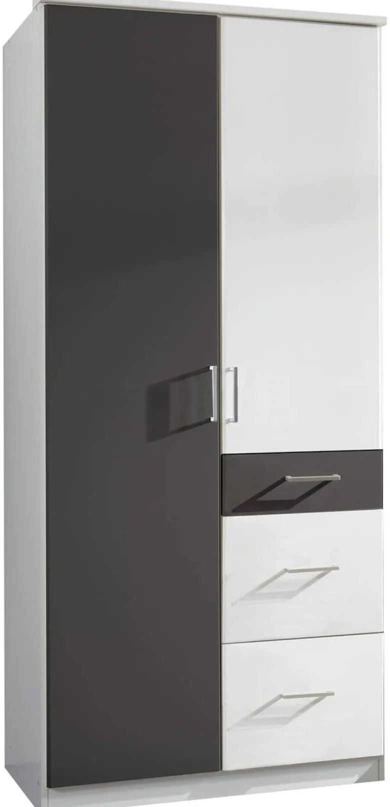 Kleiderschrank Click Alpinweiß Graphit B/H/T: ca. 90x199x58 cm