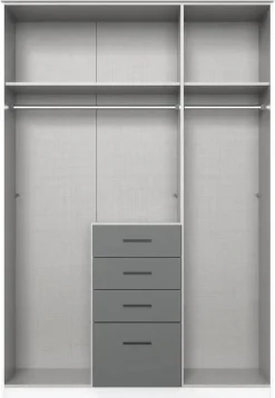Kleiderschrank Cottbus weiß B/H/T: ca. 135x198x58 cm