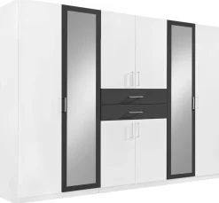Kleiderschrank Diver weiß Graphit B/H/T: ca. 270x210x58 cm