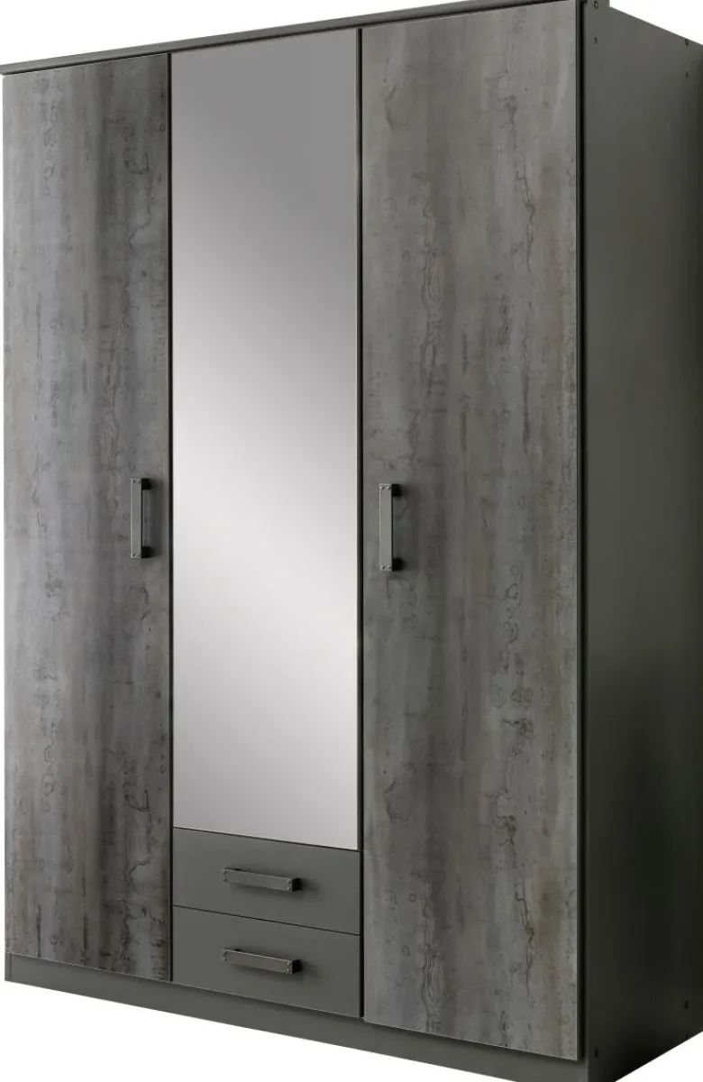 Kleiderschrank Duisburg Graphit B/H/T: ca. 135x199x58 cm