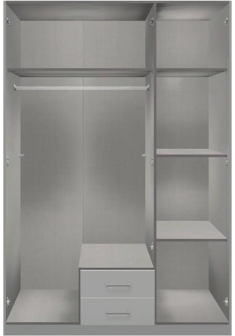 Kleiderschrank Duisburg Graphit B/H/T: ca. 135x199x58 cm