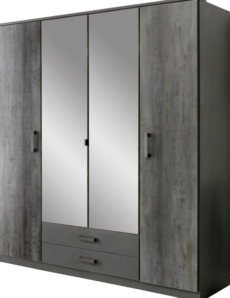 Kleiderschrank Duisburg Graphit B/H/T: ca. 180x199x58 cm