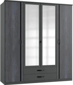 Kleiderschrank Duo2 Digi-Steel Optik Graphit B/H/T: ca. 179x199x58 cm