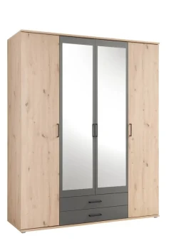 Kleiderschrank Eiche Artisan Nachbildung B/H/T: ca. 159x197x54 cm
