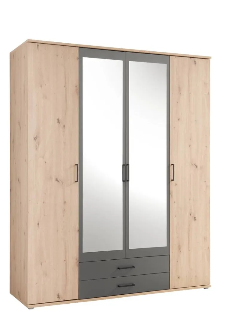 Kleiderschrank Eiche Artisan Nachbildung B/H/T: ca. 159x197x54 cm