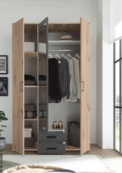 Kleiderschrank Eiche Artisan Nachbildung B/H/T: ca. 120x197x54 cm