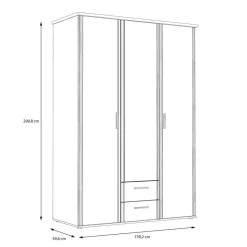 Kleiderschrank Eiche Sonoma Nachbildung B/H/T: ca. 139,2x200,8x59,6 cm