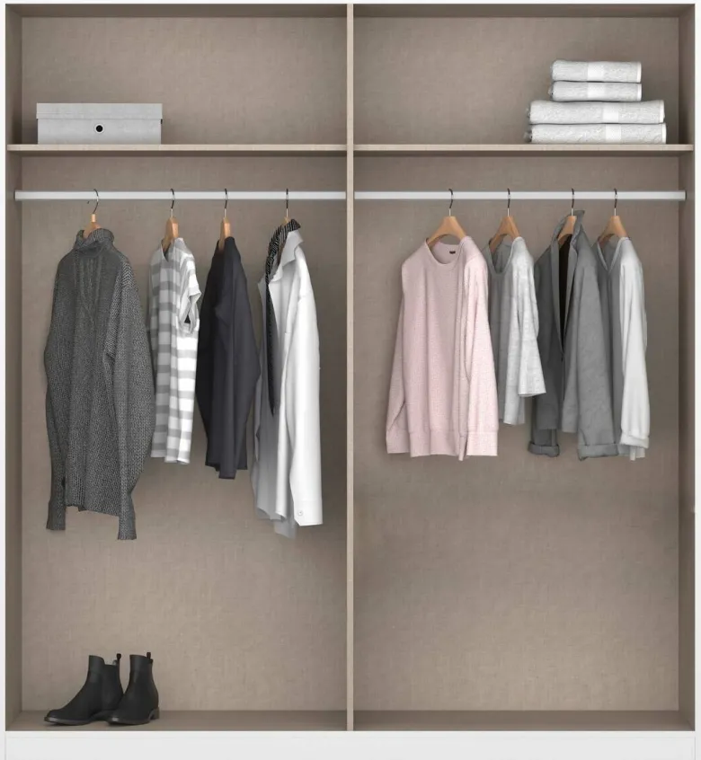 Kleiderschrank Genua grau Eiche Artisan Nachbildung B/H/T: ca. 181x197x54 cm