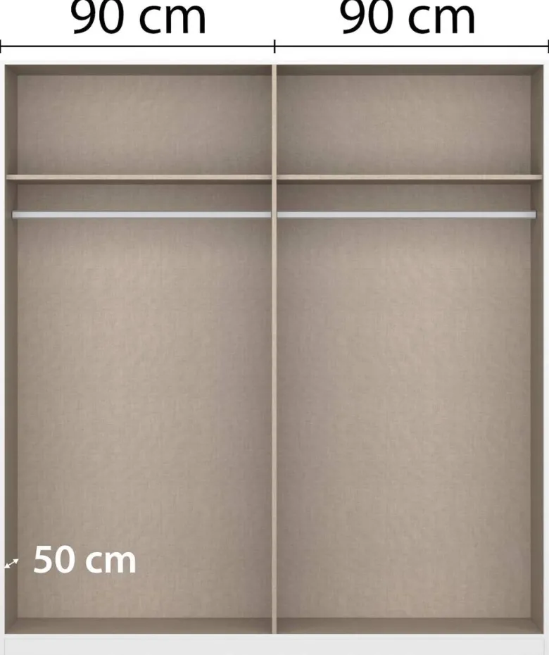 Kleiderschrank Genua grau Eiche Artisan Nachbildung B/H/T: ca. 181x197x54 cm