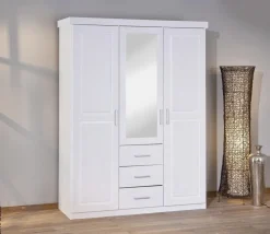 Kleiderschrank Geraldo weiß B/H/T: ca. 140x190x55 cm
