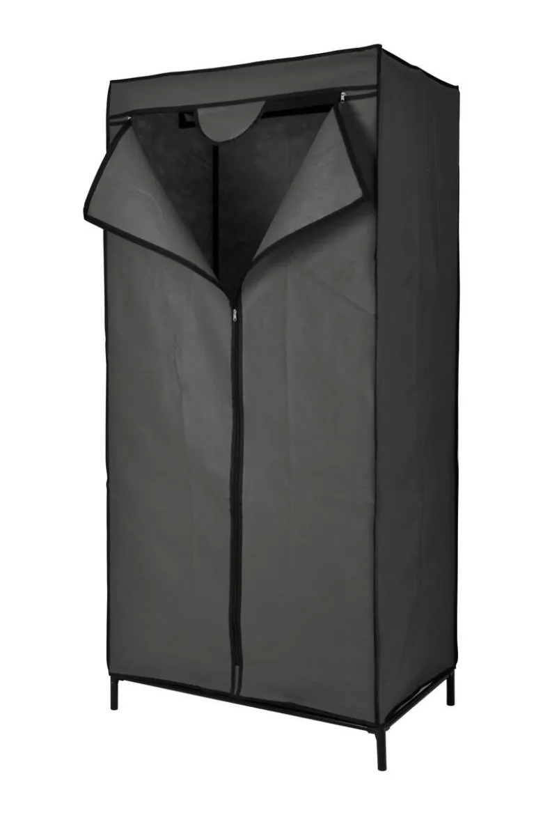 Kleiderschrank grau Stahl B/H/L: ca. 50x163x76 cm