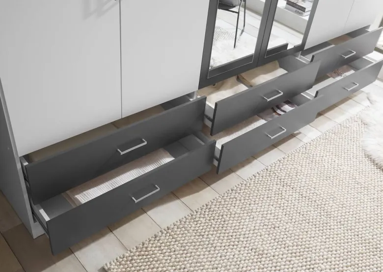 Kleiderschrank Janne weiß Graphit B/H/T: ca. 272x211x55 cm