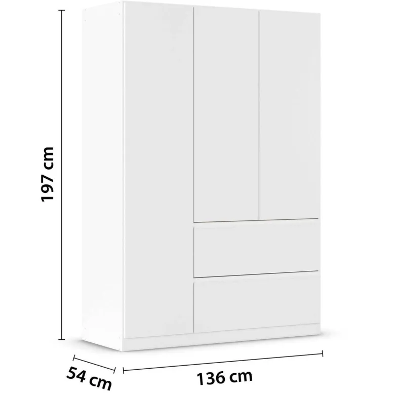 Kleiderschrank Joel Alpinweiß B/H/T: ca. 136x197x54 cm