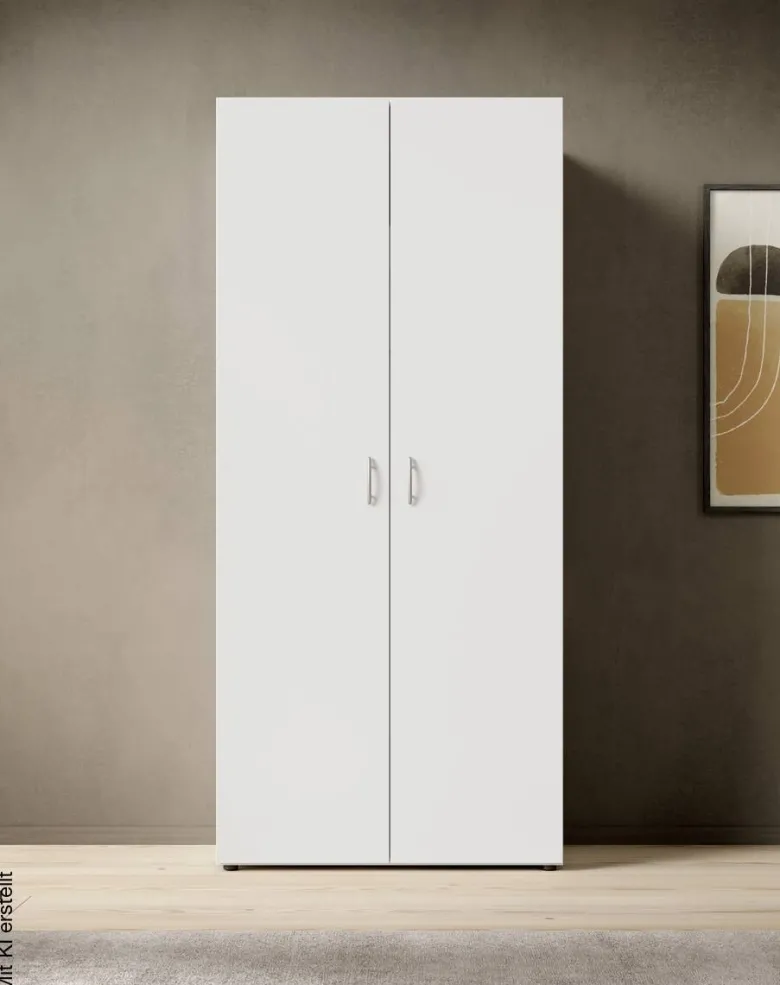 Kleiderschrank Joe weiß B/H/T: ca. 81x176x50,8 cm
