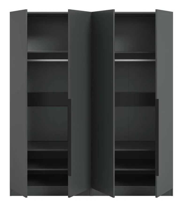 Kleiderschrank KOPENHAGEN anthrazit B/H/T: ca. 160x181x52 cm
