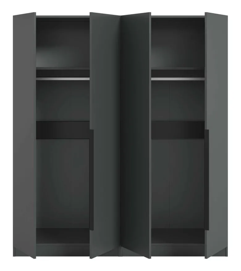Kleiderschrank KOPENHAGEN anthrazit B/H/T: ca. 160x181x52 cm