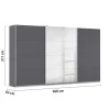 Kleiderschrank Kulmbach grau B/H/T: ca. 360x210x62 cm