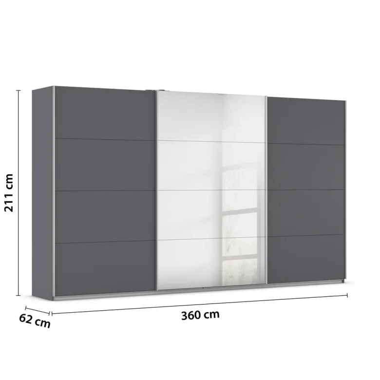 Kleiderschrank Kulmbach grau B/H/T: ca. 360x210x62 cm