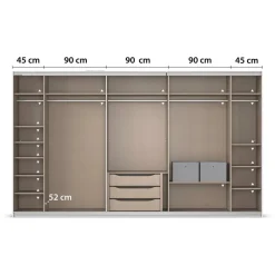 Kleiderschrank Kulmbach grau B/H/T: ca. 360x210x62 cm