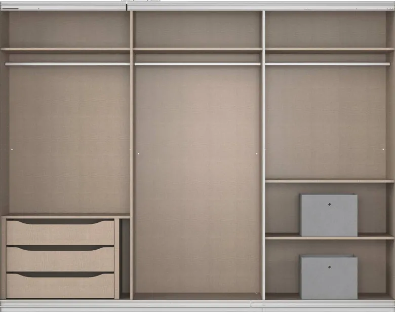 Kleiderschrank Kulmbach grau B/H/T: ca. 271x210x62 cm