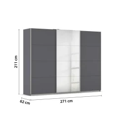 Kleiderschrank Kulmbach grau B/H/T: ca. 271x210x62 cm