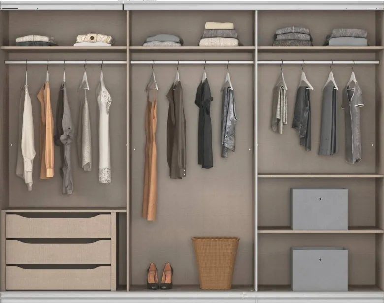 Kleiderschrank Kulmbach grau B/H/T: ca. 271x210x62 cm