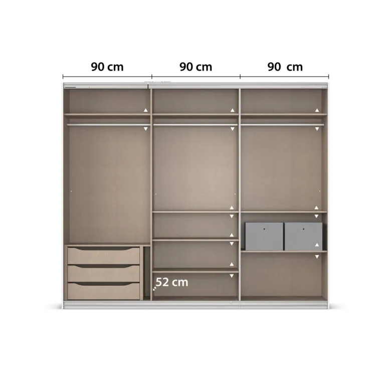 Kleiderschrank Kulmbach grau B/H/T: ca. 271x229x62 cm