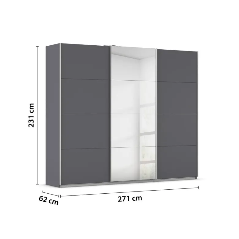 Kleiderschrank Kulmbach grau B/H/T: ca. 271x229x62 cm