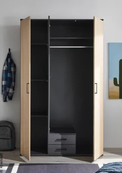Kleiderschrank Laurie Graphit B/H/T: ca. 120x196x54 cm