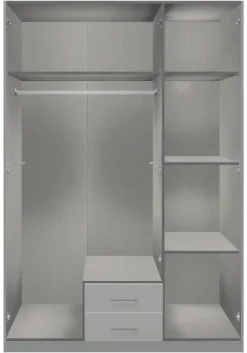 Kleiderschrank Lübeck Graphit Eiche Artisan Nachbildung B/H/T: ca. 135x199x58 cm