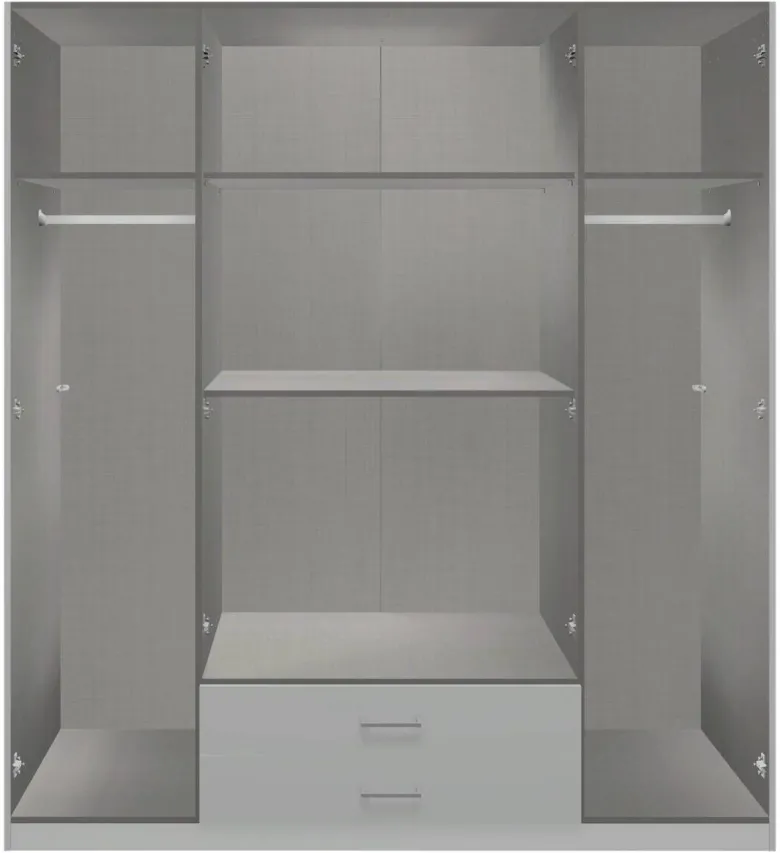Kleiderschrank Lübeck Graphit B/H/T: ca. 180x199x58 cm