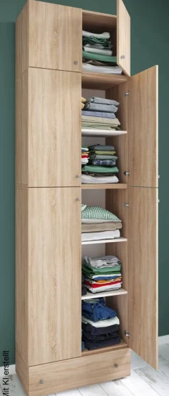 Kleiderschrank Lona Eiche B/H/T: ca. 70x240x39 cm