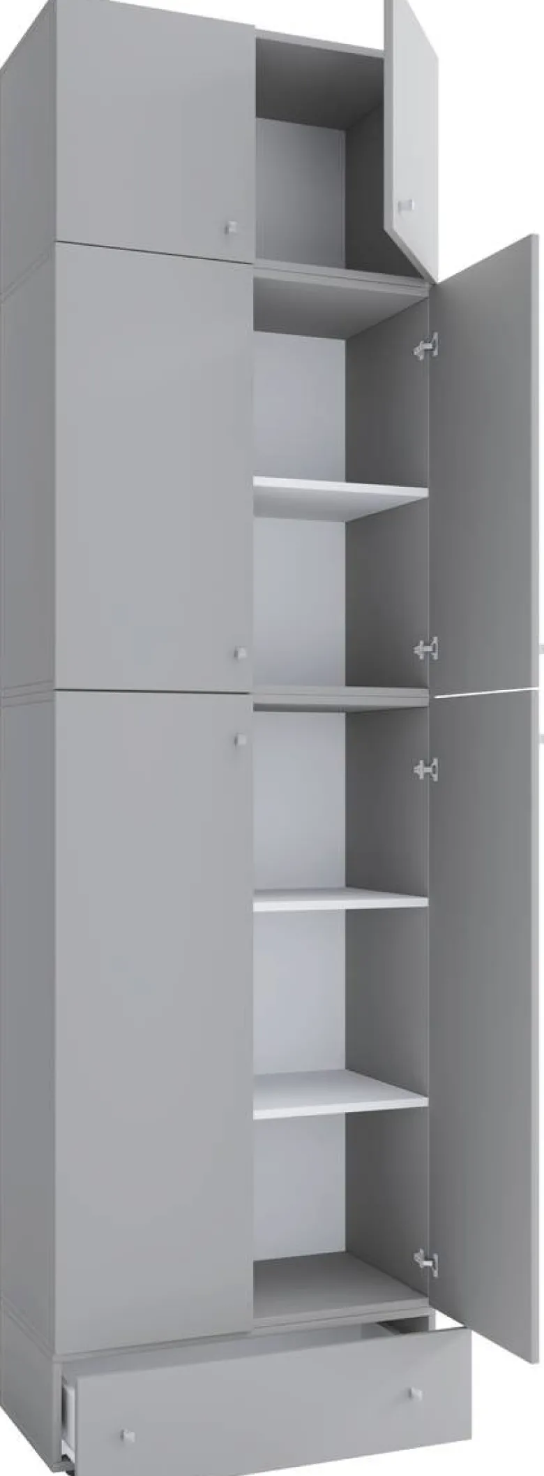 Kleiderschrank Lona grau B/H/T: ca. 70x240x39 cm