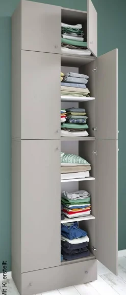Kleiderschrank Lona grau B/H/T: ca. 70x240x39 cm