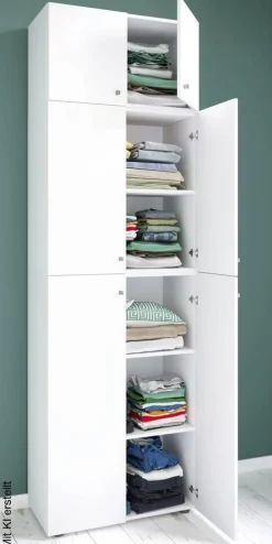 Kleiderschrank Lona weiß B/H/T: ca. 70x223x39 cm