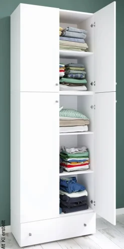 Kleiderschrank Lona weiß B/H/T: ca. 70x200x39 cm