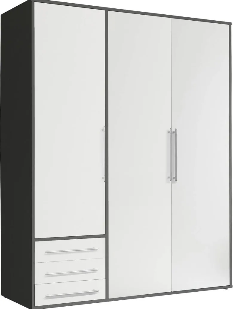 Kleiderschrank Lyss Graphit weiß B/H/T: ca. 155x194x58 cm