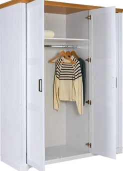 Kleiderschrank Maluno weiß B/H/L: ca. 64x208x166,4 cm