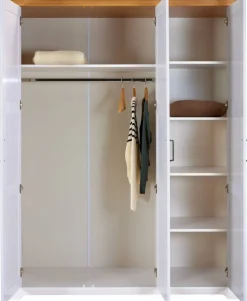Kleiderschrank Maluno weiß B/H/L: ca. 64x208x166,4 cm