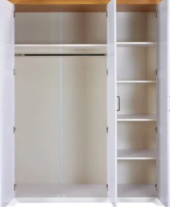 Kleiderschrank Maluno weiß B/H/L: ca. 64x208x166,4 cm