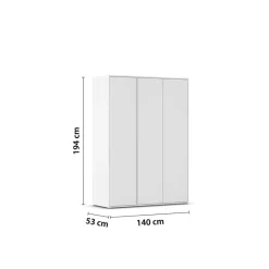 Kleiderschrank Nabila Alpinweiß B/H/T: ca. 140x194x53 cm